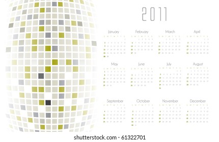Calendario con fondo futurista