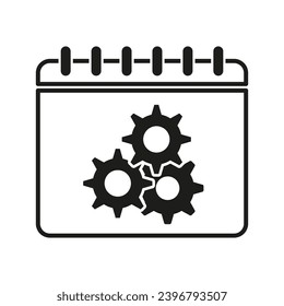 Calendar with gear icon. Vector illustration. EPS 10.