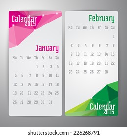 Calendar geometrical design, vector format