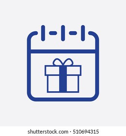 Calendar gift icon symbol Vector