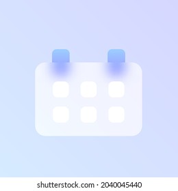 calendar glass morphism trendy style icon. calendar color vector icon with blur, transparent glass and purple gradient. for web and ui design, mobile apps and promo business polygraphy