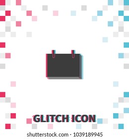 Calendar  glitch effect vector icon.