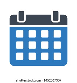 calendar glyph colour vector icon