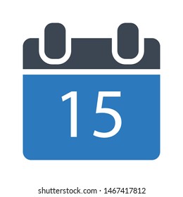 calendar glyph colour vector icon