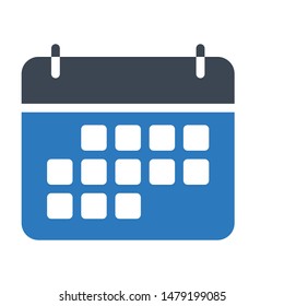calendar glyph colour vector icon