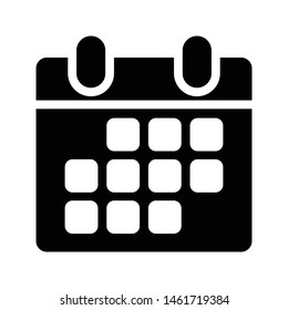 calendar glyph flat vector icon