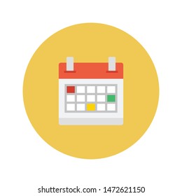 calendar glyph flat vector icon