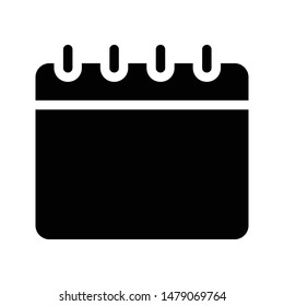 calendar glyph flat vector icon