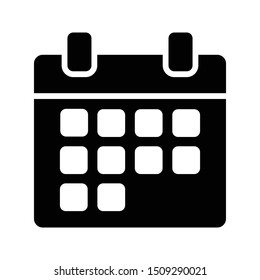 calendar glyph flat vector icon