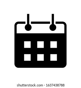 calendar glyph flat vector icon - ui icon vector