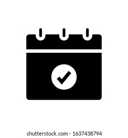 calendar glyph flat vector icon - ui icon vector