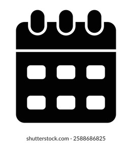 Calendar Glyph Icon Design For Personal And Commercial Use