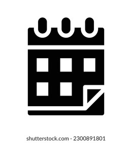 calendar glyph icon illustration vector graphic