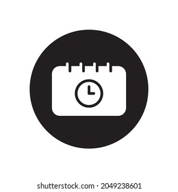 calendar glyph icon isolated on white background
