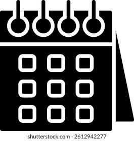 Calendar Glyph Icon Vector Design