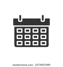 Calendar glyph icon. Vector illustration