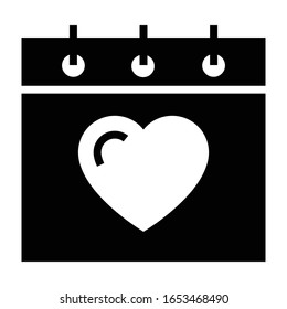 Calendar-Glyphe einzeln auf Vektorillustration 