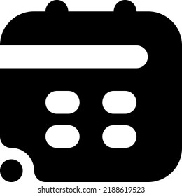 Calendar Glyph style icon vector design and illustration template