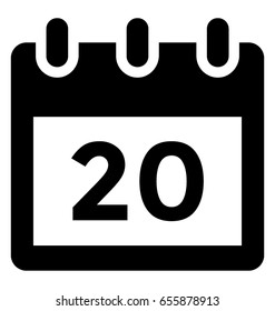 Calendar Glyph Vector Icon 