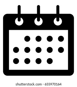 Calendar Glyph Vector Icon 