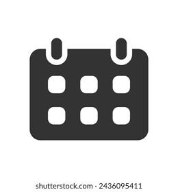 Icono de vector de glifo de calendario aislado Icono de vector de stock de calendario para diseño web, aplicación móvil y ui