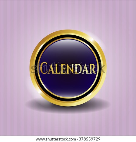 Calendar gold shiny emblem