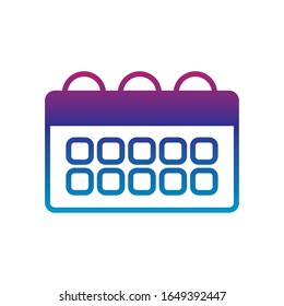 Calendar gradient line style icon design, Planner time event moth date day page plan and reminder theme Vector illustration