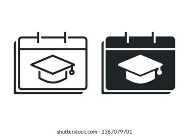 Calendar graduation icon. Illustration vector