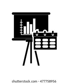 calendar and graph chart icon