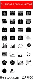 Calendar and graphs icons