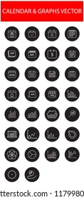Calendar and graphs icons