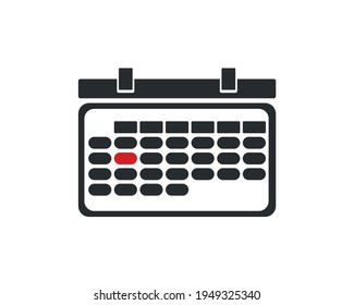 Calendar. Gray tear-off month calendar with red date. On a white background . No dates. Vector Illustration