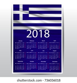 Calendar of GREECE flag