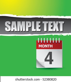 calendar green ripped template