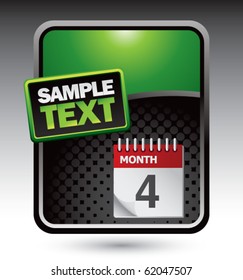 anuncio con estilo verde de calendario