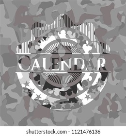 Calendar grey camouflage emblem