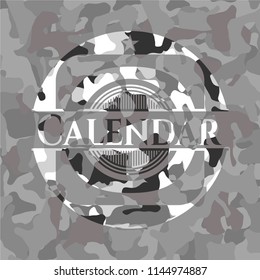Calendar grey camouflage emblem