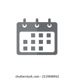 Calendar grey flat vector icon