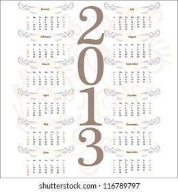 Calendar grid 2013