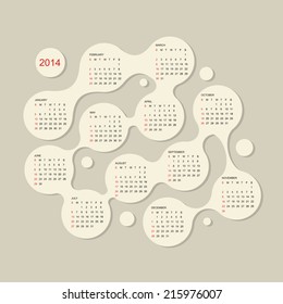 Calendar grid 2014 for your design