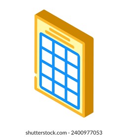 calendar grid list isometric icon vector. calendar grid list sign. isolated symbol illustration