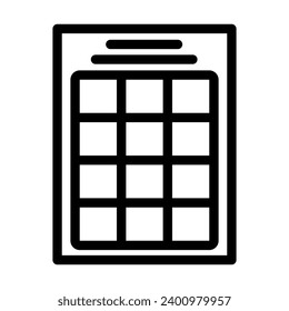 calendar grid list line icon vector. calendar grid list sign. isolated contour symbol black illustration