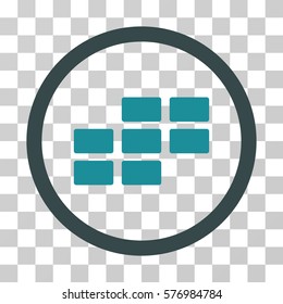 Calendar Grid rounded icon. Vector bicolor illustration style is a flat iconic symbol inside a circle, soft blue colors, transparent background. Designed for web and software interfaces.