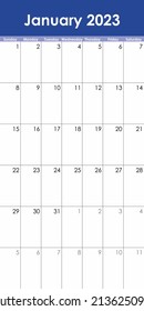 Calendar Grid Set. January PAGE. 12 Months 2023  English 