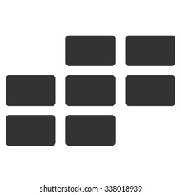 Calendar Grid vector icon. Style is flat symbol, gray color, rounded angles, white background.