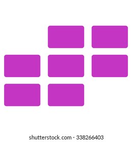 Calendar Grid vector icon. Style is flat symbol, violet color, rounded angles, white background.