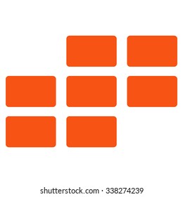 Calendar Grid vector icon. Style is flat symbol, orange color, rounded angles, white background.