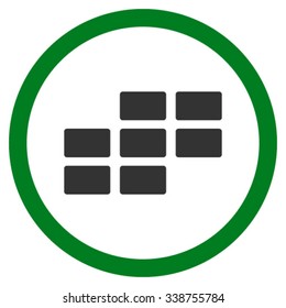 Calendar Grid vector icon. Style is bicolor flat rounded symbol, green and gray colors, rounded angles, white background.