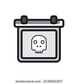 Calendar halloween flat icon vector illustration, isolated on white background. 