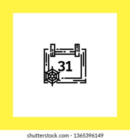 calendar halloween vector icon. flat design